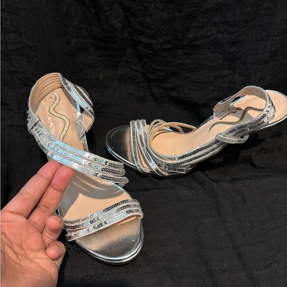 MIA Silver Strappy Heels